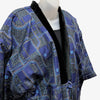 Traditional Japanese Hanten coat (unisex) - Fleece base layer and geometric blue pattern - Pac West Kimono