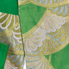 Vintage rokutsu fukuro obi - Green with gold accent design - Pac West Kimono