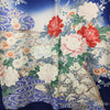 Vintage Traditional Furisode Kimono - Blue - Pac West Kimono