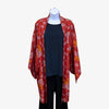 Vintage Traditional Haori Coat - Red with leaf pattern - Pac West Kimono