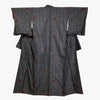 Vintage Traditional Homongi Kimono - Dark grey with geometric design - Pac West Kimono