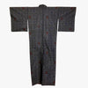 Vintage Traditional Homongi Kimono - Dark grey with geometric design - Pac West Kimono