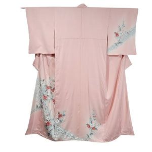 Vintage Traditional Houmongi Kimono - Pink - Pac West Kimono