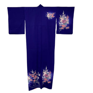 Vintage Traditional Houmongi Kimono - Purple with peach lining - Pac West Kimono