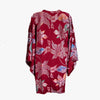 Vintage Traditional Michiyuki Coat - Red with silver floral designs - Pac West Kimono