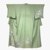Vintage Traditional Summer Komon Kimono - Green with floral designs - Pac West Kimono