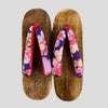 Women's Wooden Geta Sandals - Red and purple sakura floral pattern - Pac West Kimono