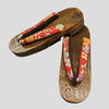 Women's Wooden Geta Sandals - Red Traditional design - Pac West Kimono