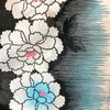 Women's Yukata - Black with blue and white floral print - Pac West Kimono