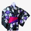 Women's Yukata - Black with lily print - Pac West Kimono