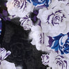 Women's Yukata - Blue and purple rose print in black - Pac West Kimono