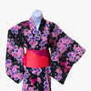 Women's Yukata - Butterfly with pink and purple flowers - Pac West Kimono
