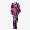 Women's Yukata - Butterfly with pink and purple flowers - Pac West Kimono