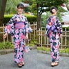 Women's Yukata - Lace butterfly design with pink and purple flowers - Pac West Kimono