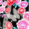 Women's Yukata - Lace butterfly design with pink and purple flowers - Pac West Kimono