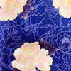 Women's Yukata - Large navy blue with white chrysanthemum print - Pac West Kimono