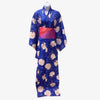 Women's Yukata - Large navy blue with white chrysanthemum print - Pac West Kimono