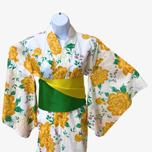 Women's Yukata - Large yellow chrysanthemum print - Pac West Kimono