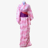 Women's Yukata - Pink geometric pattern - Pac West Kimono