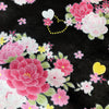 Yukata Girls - Black with pink flowers & yellow hearts - Pac West Kimono