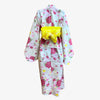 Yukata Girls - White with pink flower pattern - Pac West Kimono